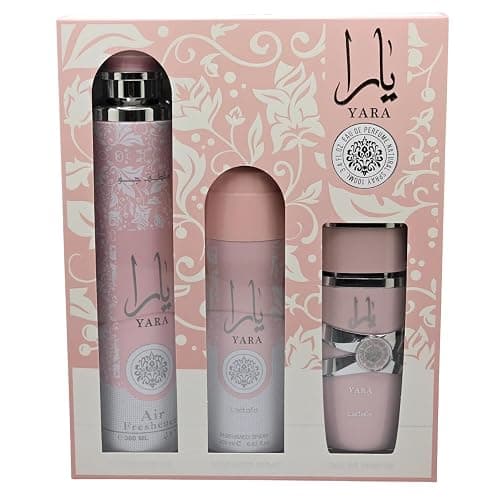 Lattafa Yara For Women 3 Piece Gift Set (3.4 Fl Oz EDP + 6.67 Fl Oz Deo + 10.14 Fl Oz Air Freshener) thumbnail 4