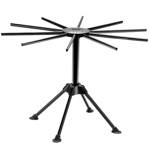 Ourokhome Collapsible Pasta Drying Rack, Plastic Foldable Homemade Fresh Spaghetti Stand Dryer Noodle Hanger for Kitchen with 10 Arms, Stable, Easy Storage, Quickly Set Up (Black) - Image 1