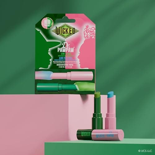 Dr.PAWPAW x WICKED Color Changing Lip Balm Duo 2 x 3g, Elphie and Glinda Pawpaw Balms, Hydrating and Nourishing Vegan Lip Care Gift Set thumbnail 3