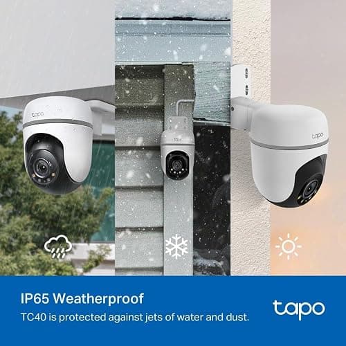 Tapo TC40 Full HD Pan/Tilt Outdoor Security Camera CCTV Camera 360° View | 1080p Wi-Fi Outdoor Camera, Person Detection, Color Night Vision, Motion Tracking, IP65, Two-Way Audio, No Monthly Fee, Alexa thumbnail 8