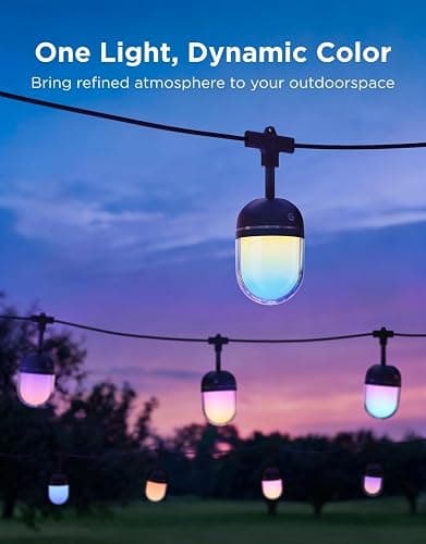 Govee Outdoor Chromatic String Lights, 32.8ft RGBIC Outdoor Lights with 55 Uni-IC Control LED Bulbs, 111+ Scene Modes, IP67 Waterproof, String lights compatible with Alexa, Google, Matter, App Control thumbnail 2