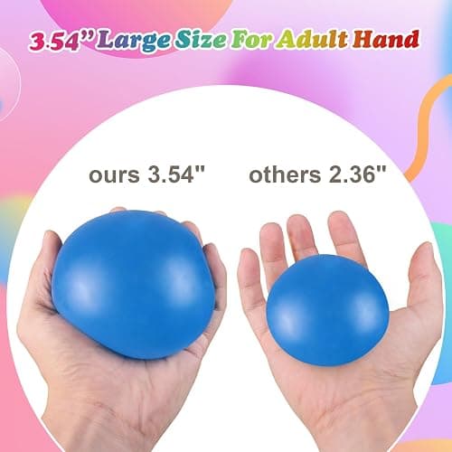 Slow Rise Giant Gel Stress Balls for Adults, 3.54" Malt Sugar Filled Squishy Fidget Toy - Silent Maltose Squeeze Ball for Adults Anxiety Relief/Hand Therapy/Autism/ADD/ADHD (Blue) thumbnail 2