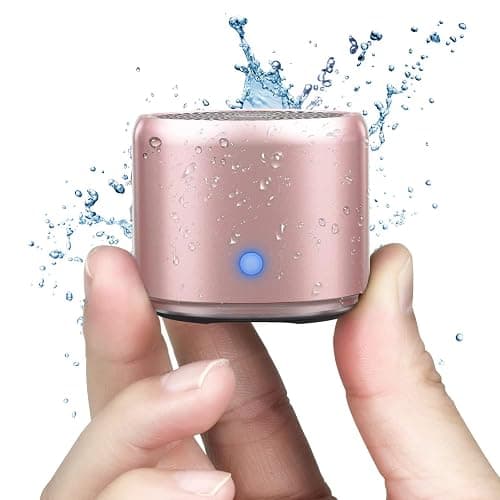 EWA Travel Case Packed, A106 Pro Portable Bluetooth Speaker with Custom Bass Radiator, Brief Design, IP67 Waterproof, Perfect Mini Speaker for Shower, Room, Bike, Car (Rosegold) - Image 1