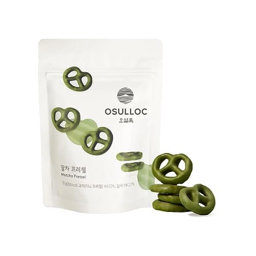 OSULLOC Matcha Pretzel (2.46 oz, 70g), Korean Matcha Flavored Snacks | Asian Snacks, Premium Tea Snacks from Jeju island - Image 1