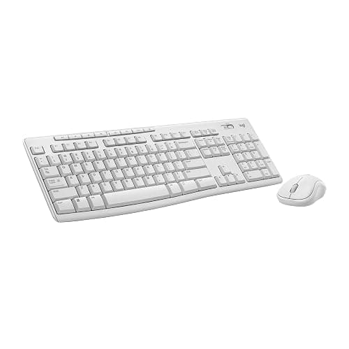 Logitech MK270 Wireless Keyboard and Mouse Combo for Windows, 2.4 GHz, 8 Multimedia Keys, PC, Laptop, Wireless Keyboard Compact Mouse Combo - White - Image 1