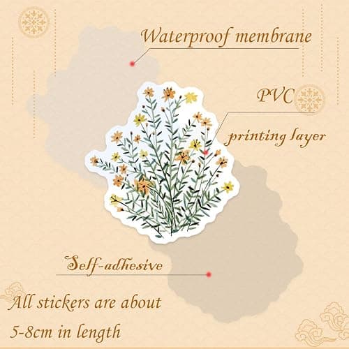 Amitorfo 100pcs Boho Aesthetic Stickers for Water Bottles & Laptops – Waterproof PVC, 5–7 cm – Retro Rainbow, Floral, Line Art & Sun Decals – Cute VSCO Vinyl Stickers for Teens, Students & Adults thumbnail 3