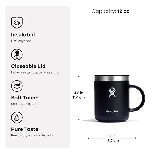 Hydro Flask 12 Oz Stainless Steel Insulated Mug with Leak Resistant Press-in Lid, Trillium thumbnail 3