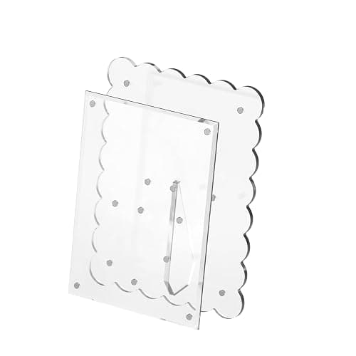GRAHAM DESIGN 2 Pack of 5 x 7 Clear Acrylic Scalloped Picture Frames, Magnetic Acrylic Closure with Dual Kickstand Holes for Vertical and Horizontal Display, Modern Gift Decor thumbnail 7