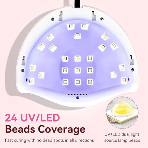 JODSONE Quick U V LED Nail Lamp with 4 Timer Settings Auto Sensor Nail Dryer Pink thumbnail 4