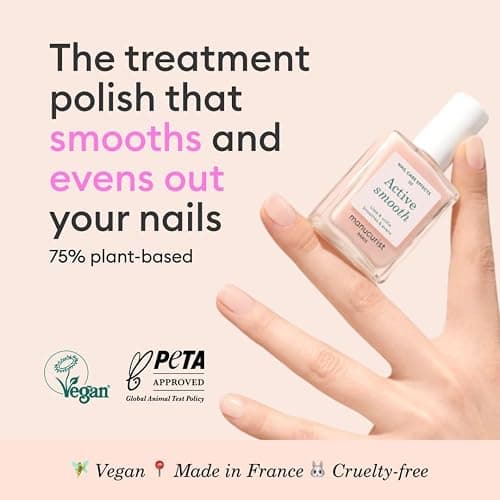Manucurist Active Smooth 00 Nail Concealer Polish & Care - 2 in 1 Nude Nail Polish : Nail Strengthener and Growth - No Lamp - Ridge Filler for Nails - Natural Rosé Nail Polish thumbnail 2