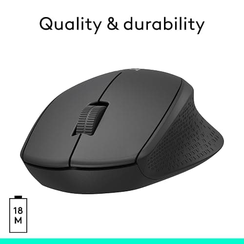 Logitech M330 SILENT Wireless Mouse, 2.4GHz with USB Receiver, Optical Tracking, Quiet & Lightweight, Long Battery Life, for PC, Mac, Laptop, Chromebook - Black thumbnail 6
