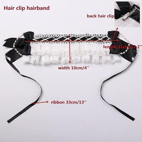 COSDREAMER Frauen Stirnband Lolita Bow Maid Cosplay Bow Flower Tiara thumbnail 2