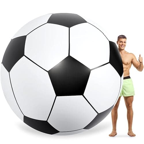 Lewtemi Big Inflatable Giant Soccer Ball Large Inflatable Beach Sport Ball Pool Party Decoration Toys Oversized Jumbo Beach Toy for Pool Water Sports Games - Image 1
