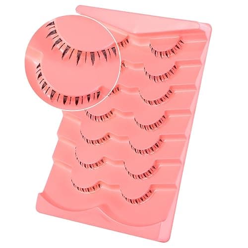 outopen 7 Pairs Bottom Lashes Clear Band Wispy Natural Look Lashes Japanese Manga Style Spiky Anime Lower Lashes Dramatic DIY Cosplay Bottom Eyelashes Reusable (A01) thumbnail 3