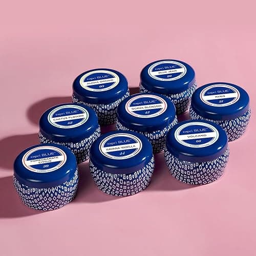 Capri Blue Volcano Scented Mini Tin Candle - Printed Mini Tin Jar Candle - Luxury Candles for Home Scented with Tropical Fruit & Sugared Citrus - Soy Candle Wax Blend - Blue Candle (3 oz) thumbnail 7
