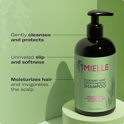 Mielle Organics Rosemary Mint Hair Strengthening Biotin Shampoo - Moisturizing Hair Shampoo for Women and Men to Gently Cleanse, Repair & Protect Strands (12 oz) thumbnail 4