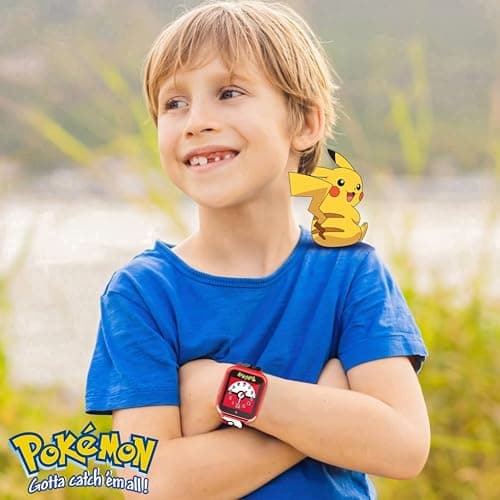 Accutime Pokemon Pokeball Touchscreen Kids Smart Watch - Red Interactive Educational Toy Watch with Camera, Alarm, Calculator for Boys & Girls - POK4230AZ thumbnail 5