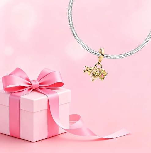 Vegaine Gold Flower Family Charms for Bracelet 925 Sterling Silver Bead Charm for Women Jewelry Present thumbnail 2