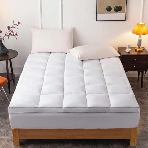DROVAN Mattress Pad Twin Size - Extra Thick Mattress Cover - Pillow Top Deep Pocket with Breathable 7D Spiral Fiber Filling Cooling Mattress Topper - Image 1