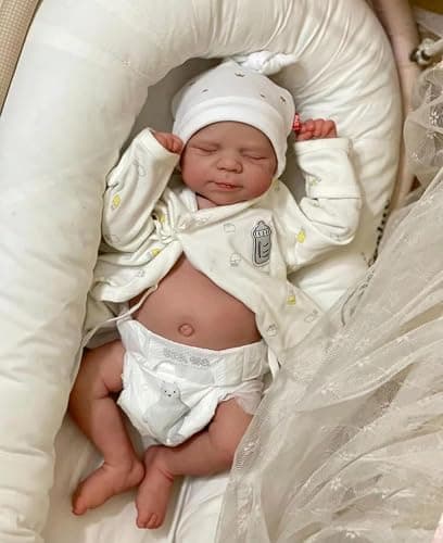 Anano Reborn Baby Full Body Silicone Vinyl Reborn Baby Boy 18 Inches Realistic Newborn Baby Dolls Look Like Real Reborn Baby Doll Full Body Silicone Reborn Baby Dolls Lifelike Real Sleeping Baby Doll - Image 1