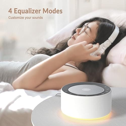 Kipcush White Noise Sound Machine with Nursery Lamp, Mood Lighting, 7 Colour Night Light, 30 Soothing Sounds for Baby/Adult. Timer, Plug in, Memory Function, Touch Control thumbnail 2