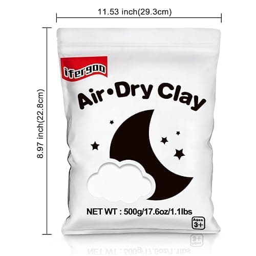 ifergoo 500g White Air Dry Clay, 1.1LBS DIY Creative Modeling Clay for Kids | Refill Foam Magic Clay for School Art & Craft Project, Slime Supplies, Ultra-light & Soft, Gift for Age 3-12 Boys & Girls thumbnail 3