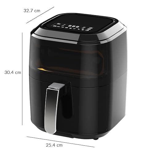 Innoteck Kitchen Pro 5L Air Fryer with Viewing Window - Healthy Low Fat No Oil Cooking - For Air Frying, Roast, Dehydrate, Bake, & Reheat - Dishwasher Safe Accessories, Non-Slip Feet - Gloss Black thumbnail 3