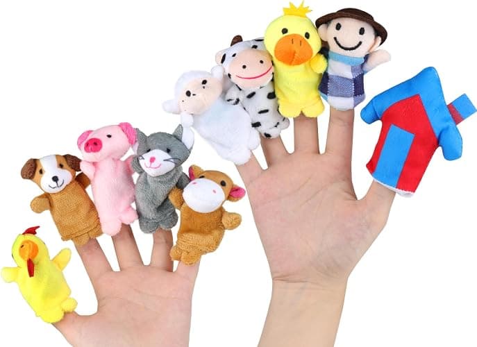 RIY 10Pcs Story Time Finger Puppets - Old Macdonald Had A Farm Educational Puppets Easter Basket Stuffers - Image 1