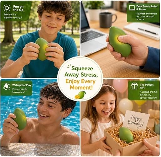 Crunchy Mango Squishy,Squishy Crunchy Mango SlowRising Reakistic Fruit Color Changing,Color Change Fun. thumbnail 3