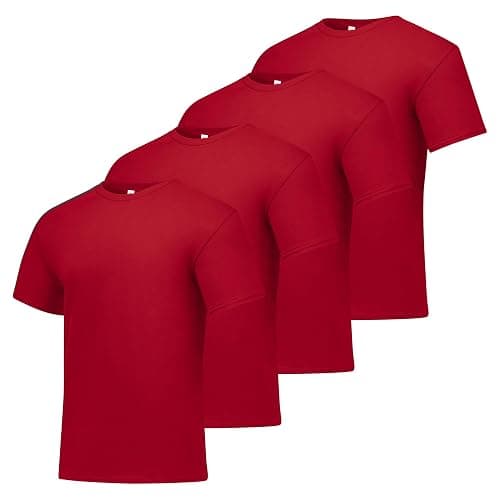 (4 pack) Hanes men's deep red soft t-shirts - Image 1