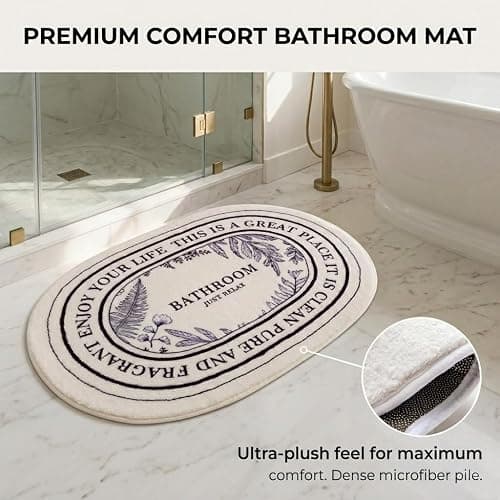 Black and White Bathroom Rug 20x32inch Super Soft and Plush, Cute Aesthetic Bath Mat Non-Slip, Machine Washable Bath Rugs for Bathroom Shower Toilet Tub Bathmat Carpets thumbnail 5