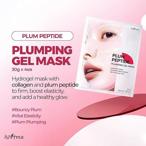 IsNtree Plum Peptide Plumping Gel Mask 30g x 4 Sheets | Korean Skincare | Cooling Gel Mask for Hydration & Firming | Peptides + Plum Extract thumbnail 5