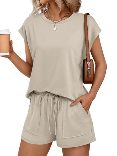 AUTOMET Womens Crew Neck Two Piece (large, khaki) - Image 1
