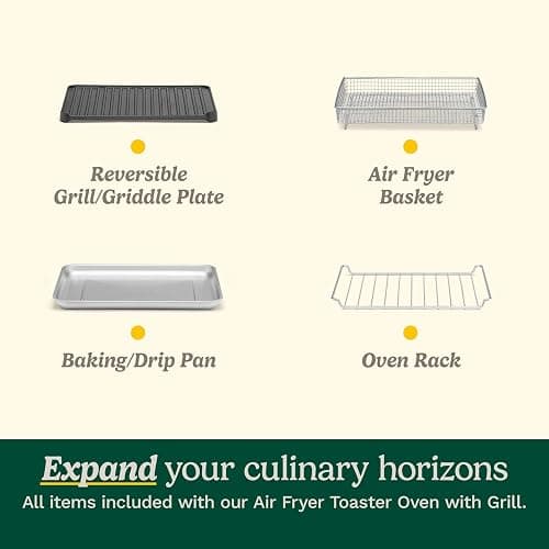 Cuisinart Air Fryer Toaster Oven with Grill, 1800W 8-1 Air Fryer Oven with Bake, Convection Bake, Grill, Broil and Warm Options, Large Capacity, 60-Minute Timer, TOA-70NAS, Stainless Steel thumbnail 6