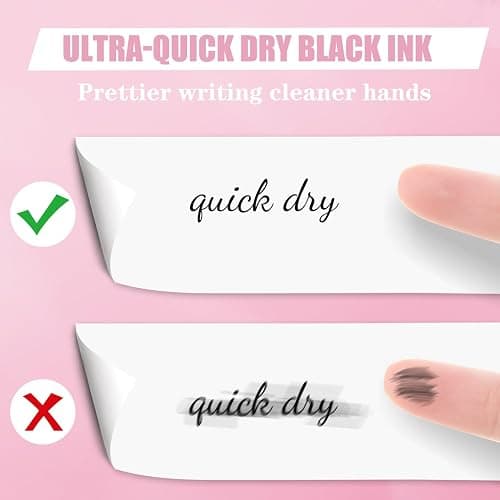 Piochoo Aesthetic Pens, 8 Pcs 0.5mm Gel Pens, No Smudge Quick Dry Smooth Writing Pens, Cute Black Ink Journaling Pens for Women Nurse School Office Desk Accessories thumbnail 5