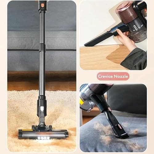 Generic Cordless Vacuum Cleaner with 28Kpa Suction, 380W Brushless Motor, 50 Min Runtime, Home Cleaning Companion (Pink) thumbnail 6