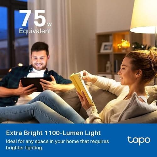 Tapo TP-Link Smart Light Bulbs, 1100 Lumens High Brightness (75W Equivalent), Matter-Certified, 16M Colors WiFi Light Bulb, Dimmable, Works w/Siri, Alexa & Google Home, A19 E26, L535E(4-Pack) thumbnail 4