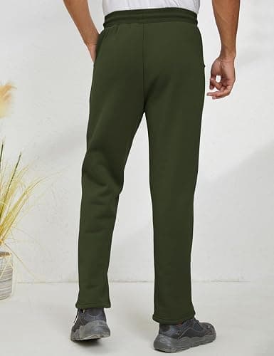 Gihuo Men's Winter Fleece Pants Sherpa Lined Sweatpants Active Running Jogger Pants thumbnail 2