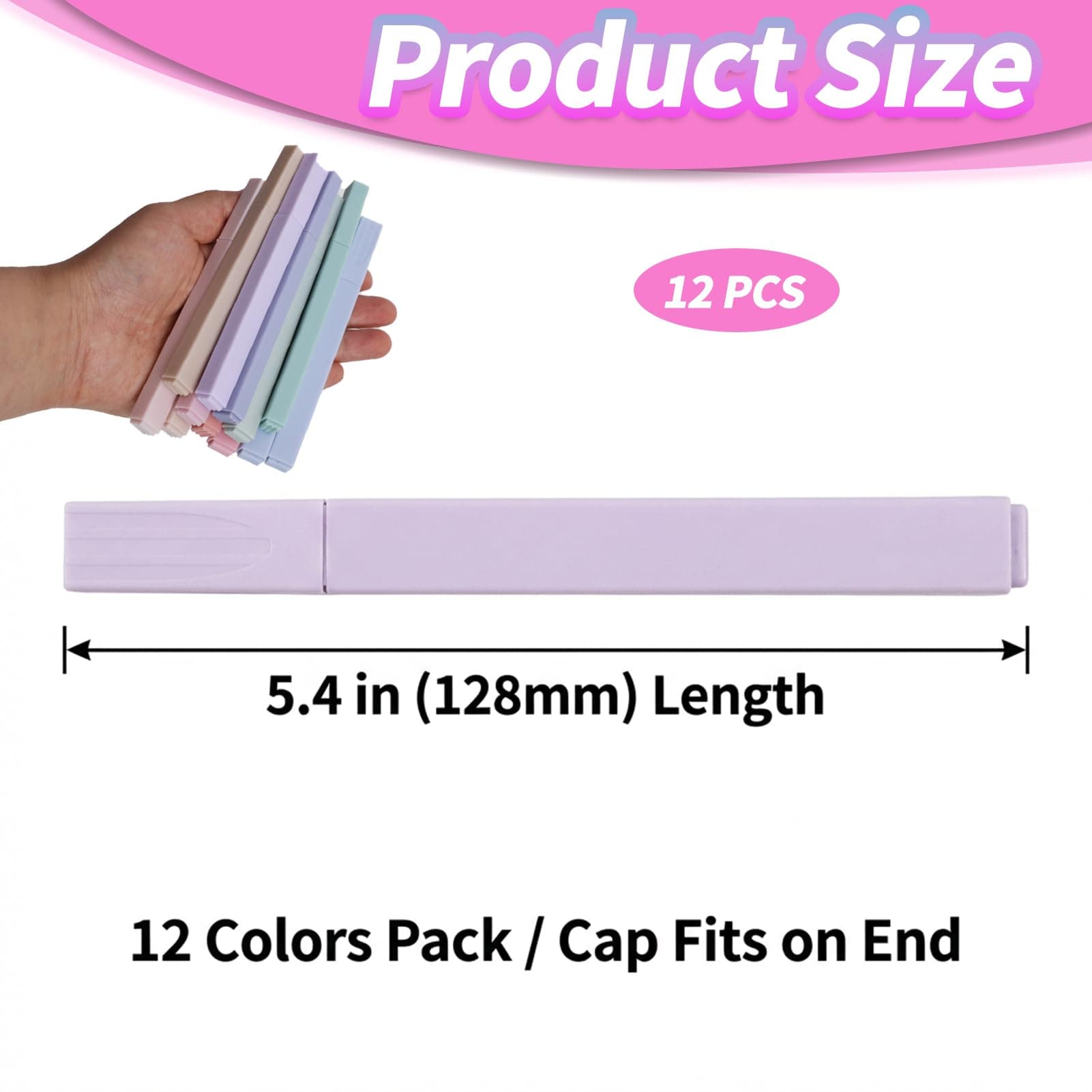 12 Pcs Bible Highlighters, Soft Chisel Tip Pastel Ink No Bleed Eye Friendly Square Grip Design, Planner Pens Bible Study Note Taking Journaling Reading Marking Stationary Aesthetic Use thumbnail 2