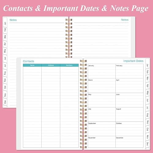 2025 Planner - Weekly & Monthly Planner Spiral Bound, Planner 2025 from January 2025 - December 2025 with Monthly Tabs, Inner Pocke, 6.4" x 8.5", Pink - 6.4" x 8.5" - Pink thumbnail 6