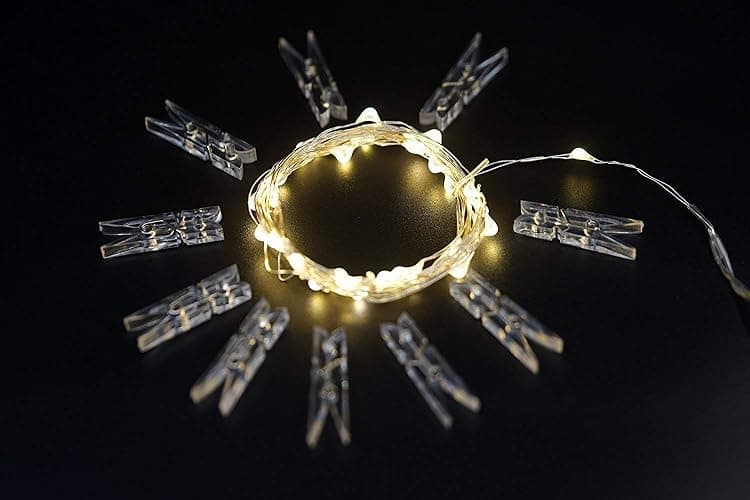 Cookey | 50 | LED Fairy Lights Bedroom Accessories - Battery Powered Photo String Lights for Bedroom Decorations - Outdoor/Indoor Wall Decorations, Battery Fairy Lights for Cute Room Decor thumbnail 5