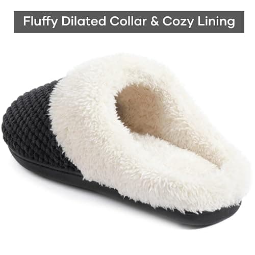 ULTRAIDEAS Women's Warm Winter House Shoes Slippers Memory Foam with Comfy Fleece, Fuzzy Slip-on Indoor Outdoor thumbnail 4