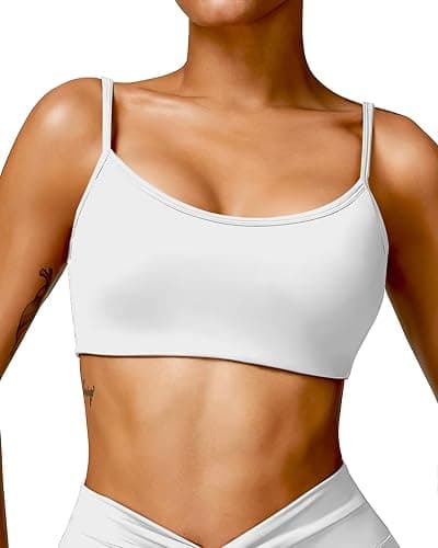 QUOJIZY Sports Bras for Women Open Back Workout Tops for Women Yoga Bra Spaghetti Straps Twist Back thumbnail 2