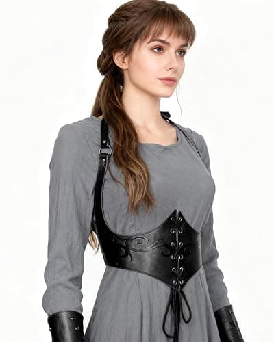 L'VOW Renaissance Leather Corset Belt Viking Leather Cinch Belt Women Halloween Medieval Accessory thumbnail 4