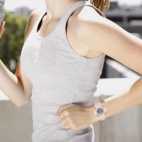 GOLDEN HOUR Waterproof Sport Women's Digital Chronograph Silicone Strap Watch thumbnail 6