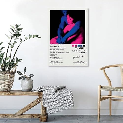 ANtruncate Who Really Cares Tv Girl Poster Music Album Poster Canvas Wall Art Room Aesthetic Modern Decor Painting Teenager Bedroom Living Room Dormitory Decor Vintage Wall Art 12x18in Unframed thumbnail 4