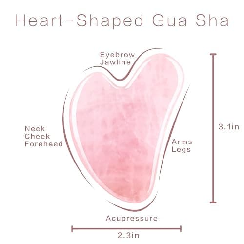 Contrybox Gua Sha Facial Tools, Rose Quartz Guasha Tool for Face & Eye, Puffiness Reducing & Jawline Sculpting Face Stone Gua Sha Tools for Skin Care Woman GuaSha Stone Tool, Pink thumbnail 2
