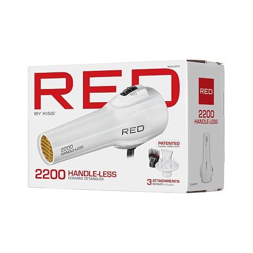 Red by KISS HandleLess Blow Dryer 2200W Ceramic Tourmaline White Color, 3 Heat Settings, Pik and Diffuser Included Comfortable Grip, Ionic for Frizz-Free Shine, Detangler & Straightening thumbnail 8