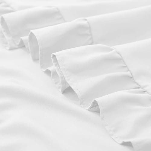 KKJIAF Ruffle Pillow Cases 18x18 Inches, White Square Ruffled Pillow Covers Set of 2, Microfiber Wrinkle Resistant Pillow Shams with Envelope Closure for Sofa Bed Living Room thumbnail 7