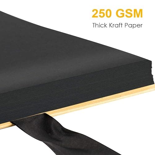 GOTIDEAL 80 Pages Scrapbook Album with 10 Metallic Markers,Craft Paper Photo Album for Wedding and Anniversary, Family DIY Scrapbook Accessories with Scrapbooking Stickers Corners(Black)… thumbnail 4